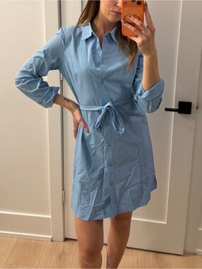 Frank & Oak Blue Shirt Dress